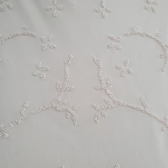 Paul Harris Design Cream Long Sleeve Sheer Beaded Top M - Picture 5 of 7